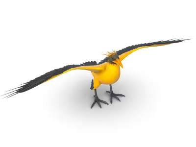 High Poly the Mythical Bird Predator Roc Low-poly 3D model