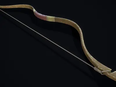 Medieval Short Bow Low-poly 3D model