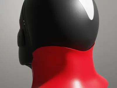 NeonRed Samurai Mask 3D model