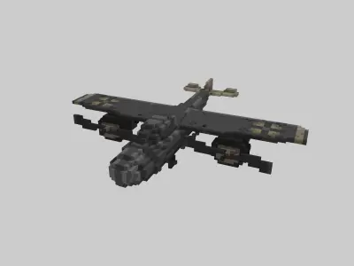 LowPoly Plane Pixel Art Free low-poly 3D model