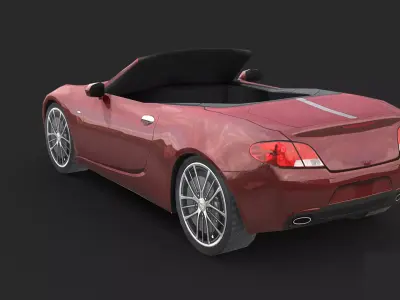 Modern Sports Car Convertible Low-poly 3D model