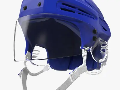 Blue Hockey Helmet 3D model