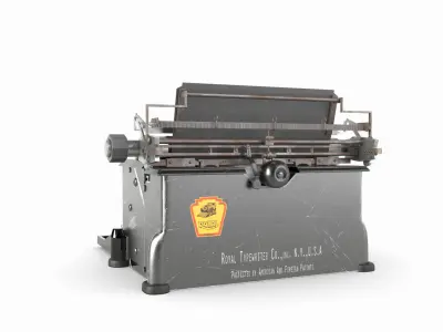 Typewriter paper cutting machine 3D model