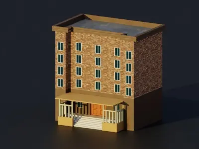 Pack City Crtoon  Low-poly 3D model