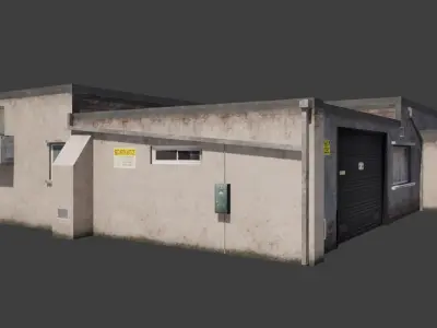 Building shop City Village Work Street Low-poly 3D model Low-poly 3D model