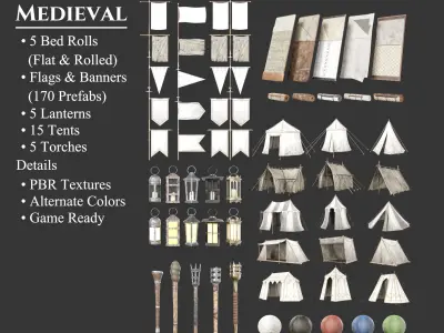 Medieval Collection Campsites 3D Model Pack purchase