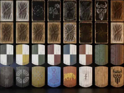 Slavic shields 240 pieces 3D Model Pack