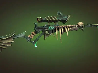 Undead sniper rifle Low-poly 3D model