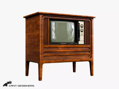 Vintage Television Low-poly 3D model
