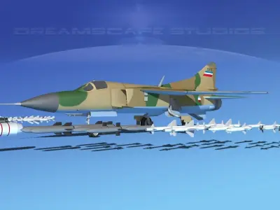 Mig-23 Fighter Yugoslavia 3D model