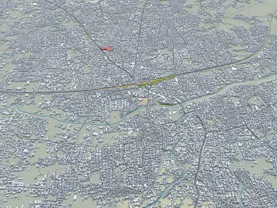 Tiruppur Tamil Nadu India 30km AI Low-poly 3D model