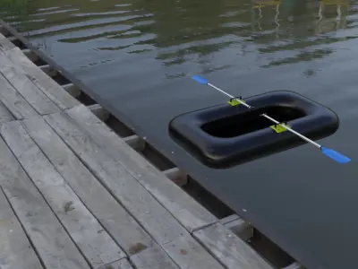 Rubber Dinghy Low-poly 3D model