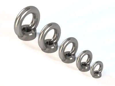 Ring Nuts DIN582 Low-poly 3D model