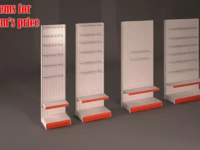 Hardware Wall Market Shelves 3D model