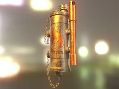 Steampunk and Vintage Style Old 3D Lighter Model 3D model