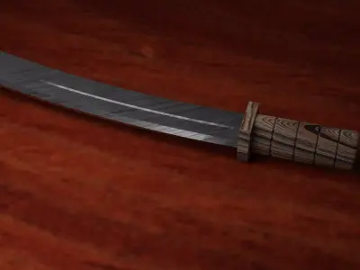 Machete knife Free low-poly 3D model get