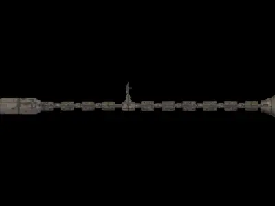 Discovery 1 low-poly Spaceship from Cosmical Odyssey Movie Free 3D model