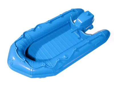 Inflatable boat with motor 3D print model