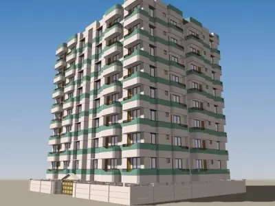 Apartment Building 3D model buy