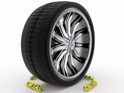 ORTAS CAR WHEEL RIM 108 GAME READY WHEEL RIM TIRE 3D model