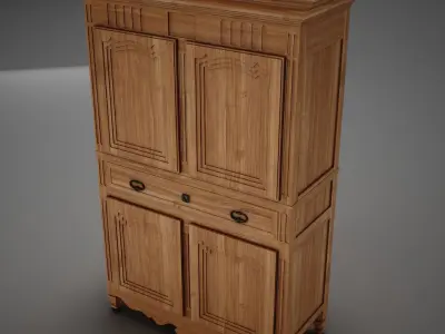HD Antique Wardrobe 3D model