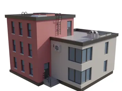 Office building Low-poly 3D model purchase