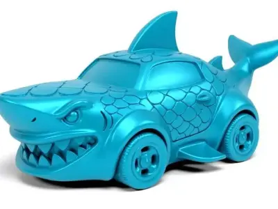 Shark car toy 3D print model