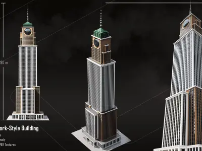 15 Newyork Building Collection-lowpoly 3D Model Low-poly 3D model