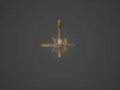 Historical Spinning Wheel Low-poly 3D model