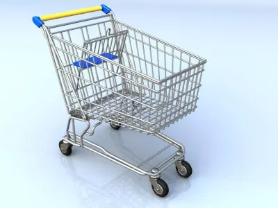 Shopping cart 3D model 3