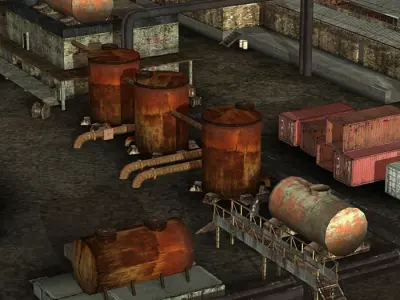 3DRT - Toxiclands Industrial Level Kit Low-poly 3D model