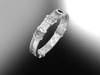 Bracelet with patterns antique bracelet 3D print model  3D print model