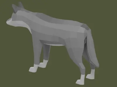 Stylized lowpoly WOLF Free low-poly 3D model