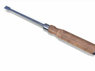 Old Vintage flathead Screwdriver Low-poly PBR Low-poly 3D model