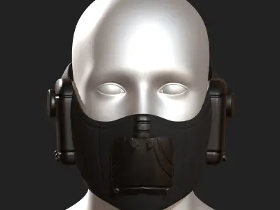 Gas mask helmet protection scifi military futuristic  Low-poly 3D model