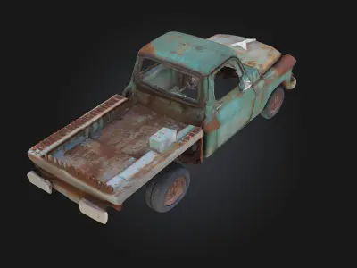 Rustic Hauler  Rugged Utility with Timeworn Character 3D model