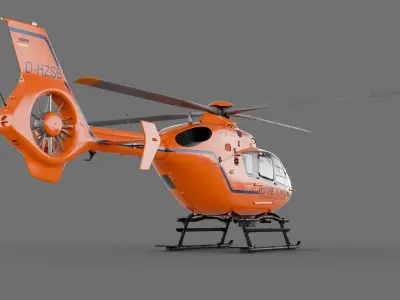 German rescue helicopter 3D model