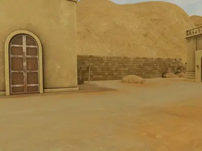 Walled Desert City 3D model