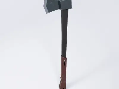 Rubber grip axe low poly 3d model  Low-poly 3D model