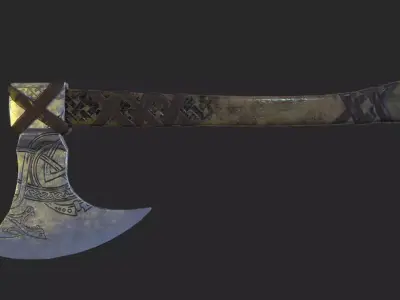 Viking Axe Low-poly 3D model 3