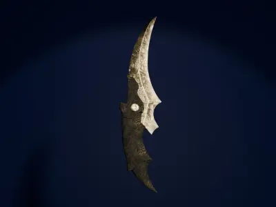 Engraved fantasy dagger Free low-poly 3D model