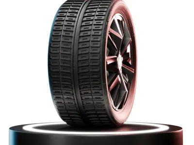 Realistic Wheel 3D Model 4K PBR Textures Game Ready Low-poly 3D model