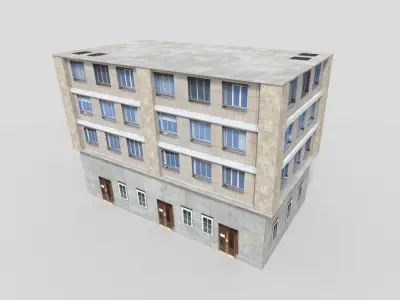 low poly building 22 Low-poly 3D model