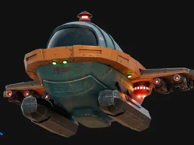 Cartoon Plane Concept 3d Model Game Asset 3D model