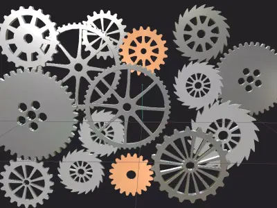 Cogwheel animation Low-poly 3D model