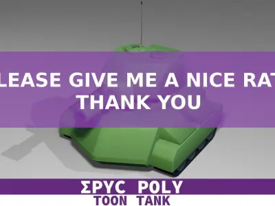 EPIC POLY - Toon Tank Free Free low-poly 3D model