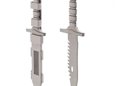 Military knife 3D model shop