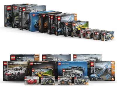 Lego Technic Packages Vol-01 Low-poly 3D model