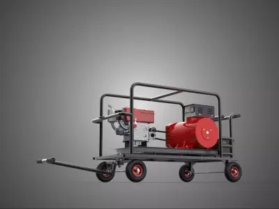 COMPACT DIESEL ENGINE SINGLE CYLINDER POWER GENERATOR SET GENSET 3D model