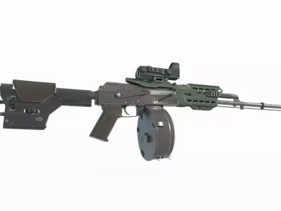 Modern weapon light machine gun 3D model